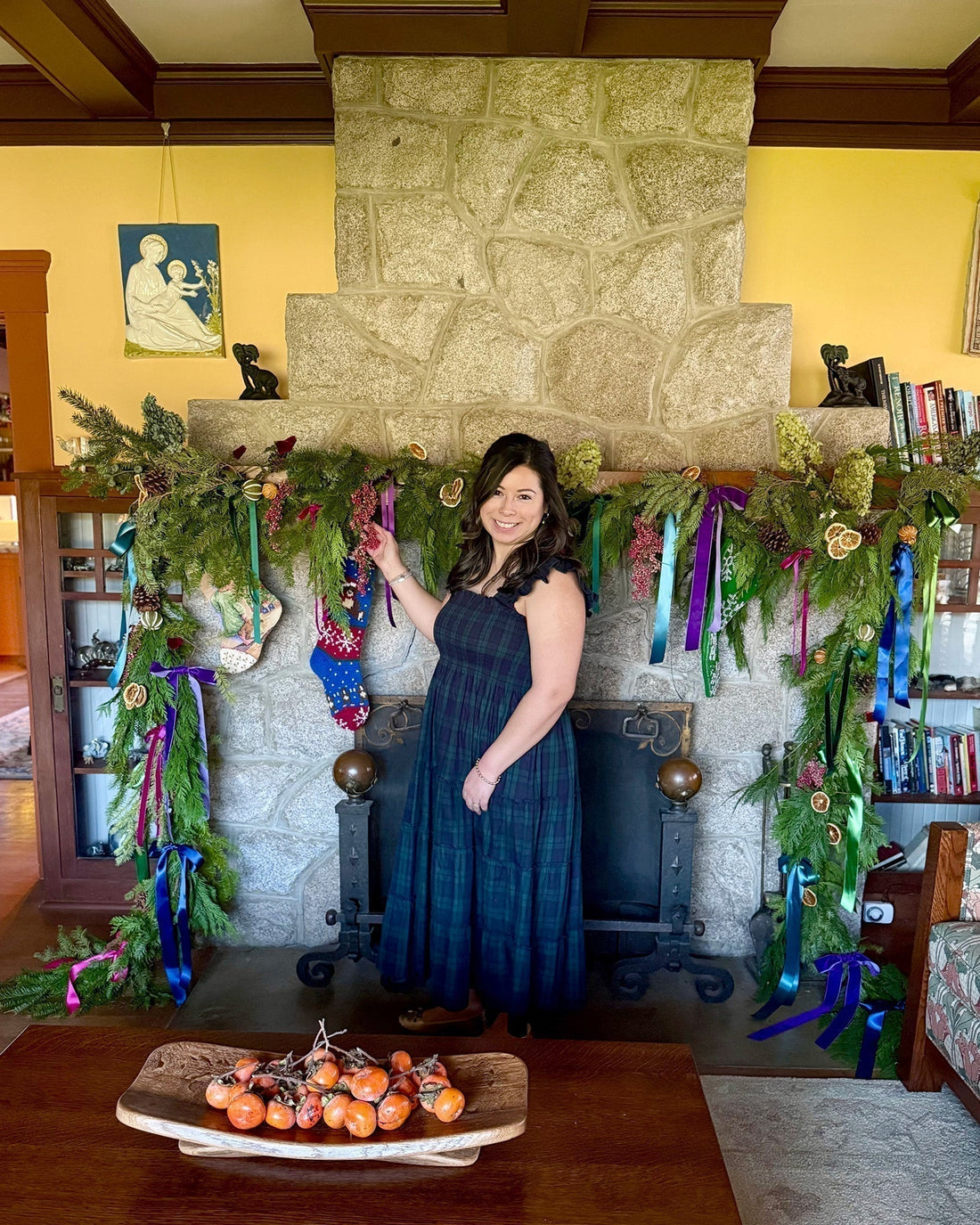 Transforming a California Craftsman Home with Moody Florals for a Jewel-Tone Christmas