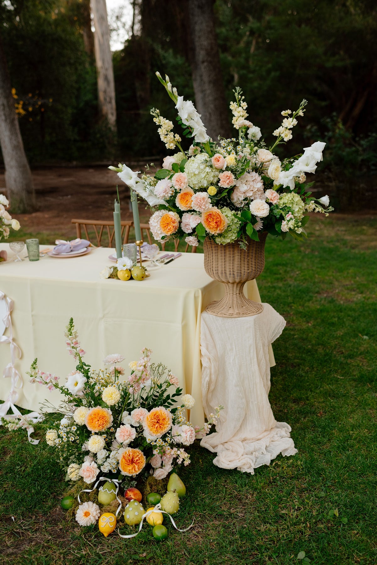 Sweetheart table at wedding reception at Green Gables in San Marcos.